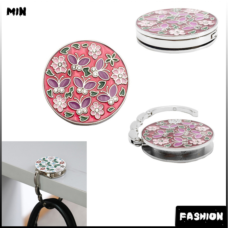 Minwen móc treo túi xách túi xách gấp gọn túi tote túi kim loại hình hoa móc treo bàn
