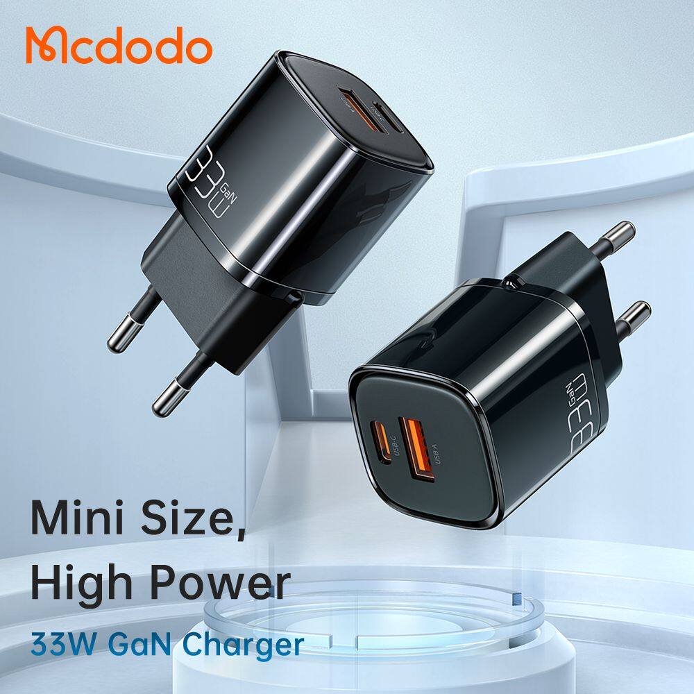 Mcdodo 33W GaN Dual Ports USB-A and USB-C PD QC Fast Charger 4