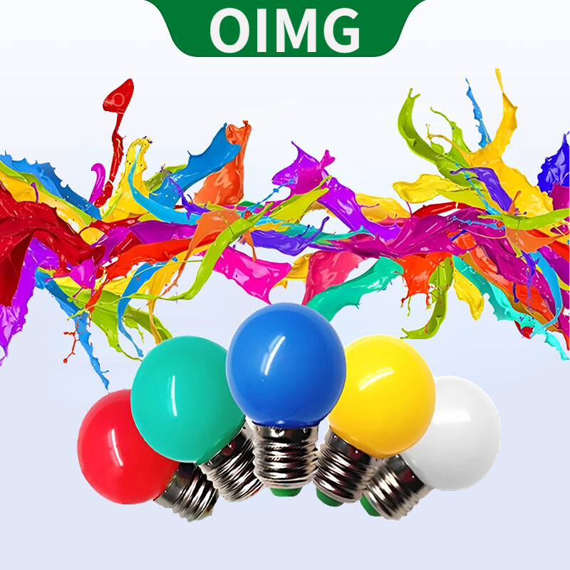 Oimg E27 G45 LED colourful bóng đèn 8 màu sắc có sẵn AC220V 3 Wát tiết kiệm năng lượng đèn trang trí Giáng sinh