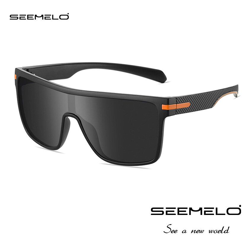 SEEMELO Polarized Sunglasses Men Women UltraLight Square Oversized Mirror Sun Glasses Eyewear Frame Square Sun Glasses Travel Male Shades Brand Design Sun Glasses For Male Driving Fishing UV400 Goggles ราคา 199 บาท*ส่งฟรี