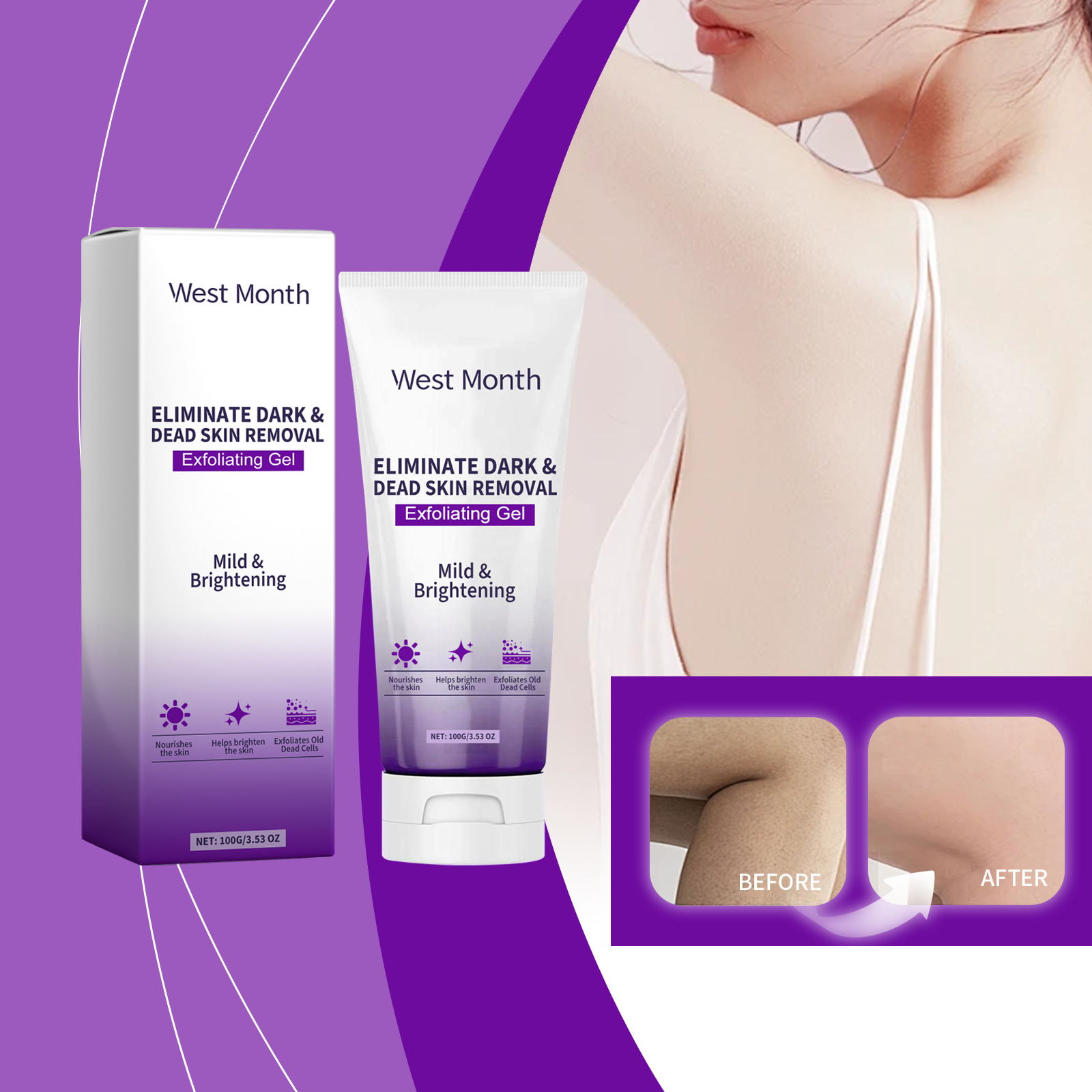 Tây & tháng tẩy tế bào chết Gel lột kì mặt dưỡng ẩm nuôi dưỡng sửa chữa tẩy tế bào chết Kem dưỡng da chăm sóc làm đẹp da