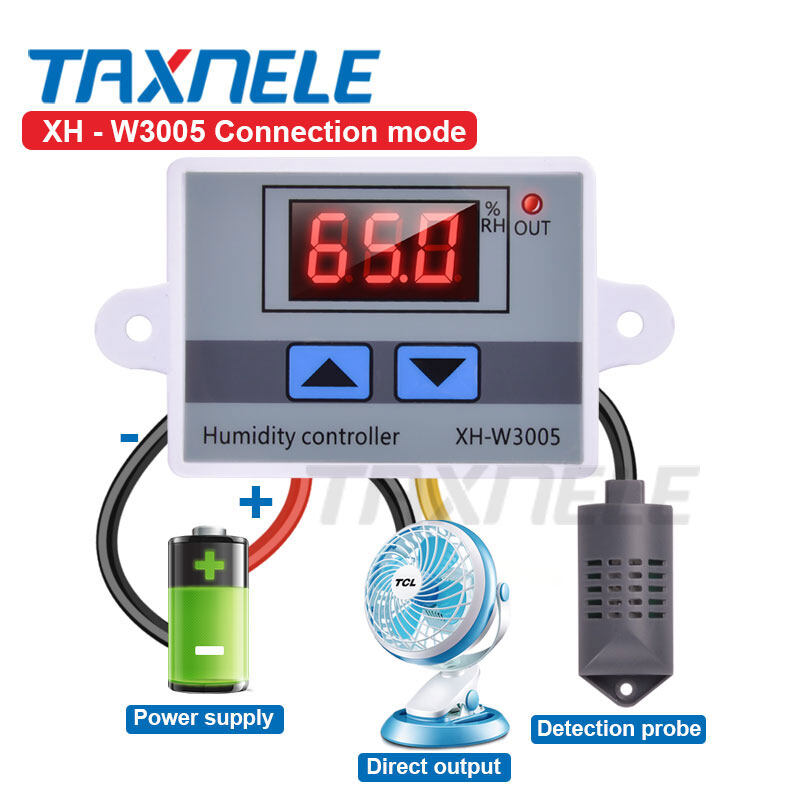 Buy Wholesale China Xh-w3005 Digital Humidity Controller 12v 24v 220v  Humidistat Hygrometer Humidity Control Switch Regulator Humidity Sensor &  Humidity Controller at USD 2.39