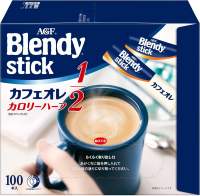 【Direct From JAPAN 100% Original】AGF Blendy Stick Cafe au Lait Half Calorie 24 sticks 100 sticks [Stick Coffee]