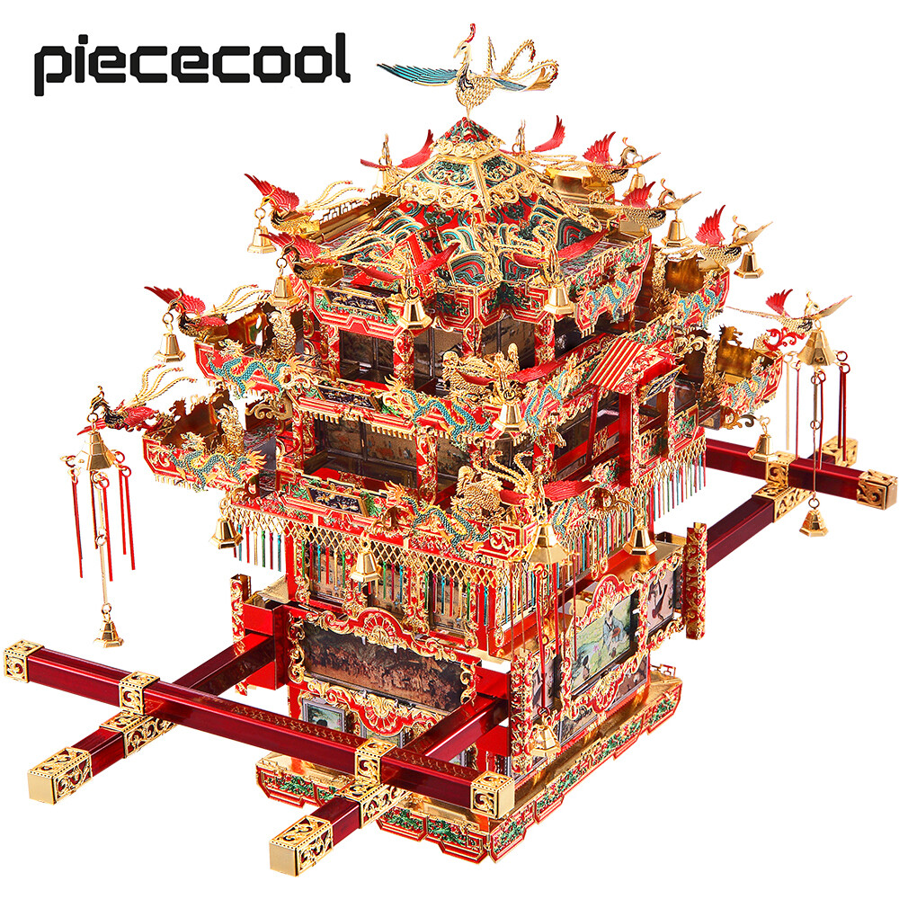 Piececool 3D Metal Puzzles -Bridal Sedan Chair Wedding Series Model Building Kits Jigsaw Puzzle ,Wedding Anniversary Gifts for Women