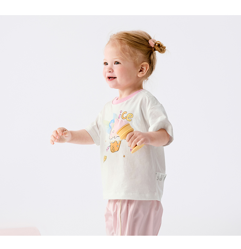 balabala Baby T Shirt Children Top Girl Clothing Boy Short Sleeve 2025 New Spring Summer Sweet Trendy · v8