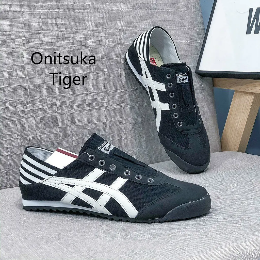Original Onitsukaˉ Tiger Mexico 66 Slip On Black White Low Top Sneakers For Women And Men Canvas Sports Jogging Running Tiger Shoes Lazada Ph