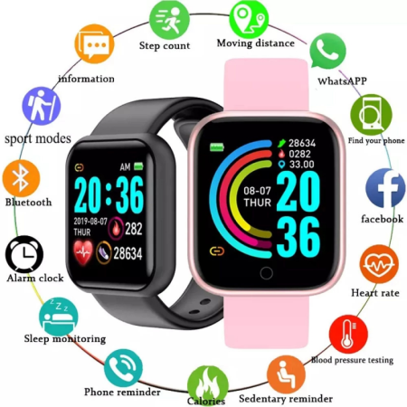 Y68 Kids Smart Watch with Heart Rate Monitor & Bluetooth