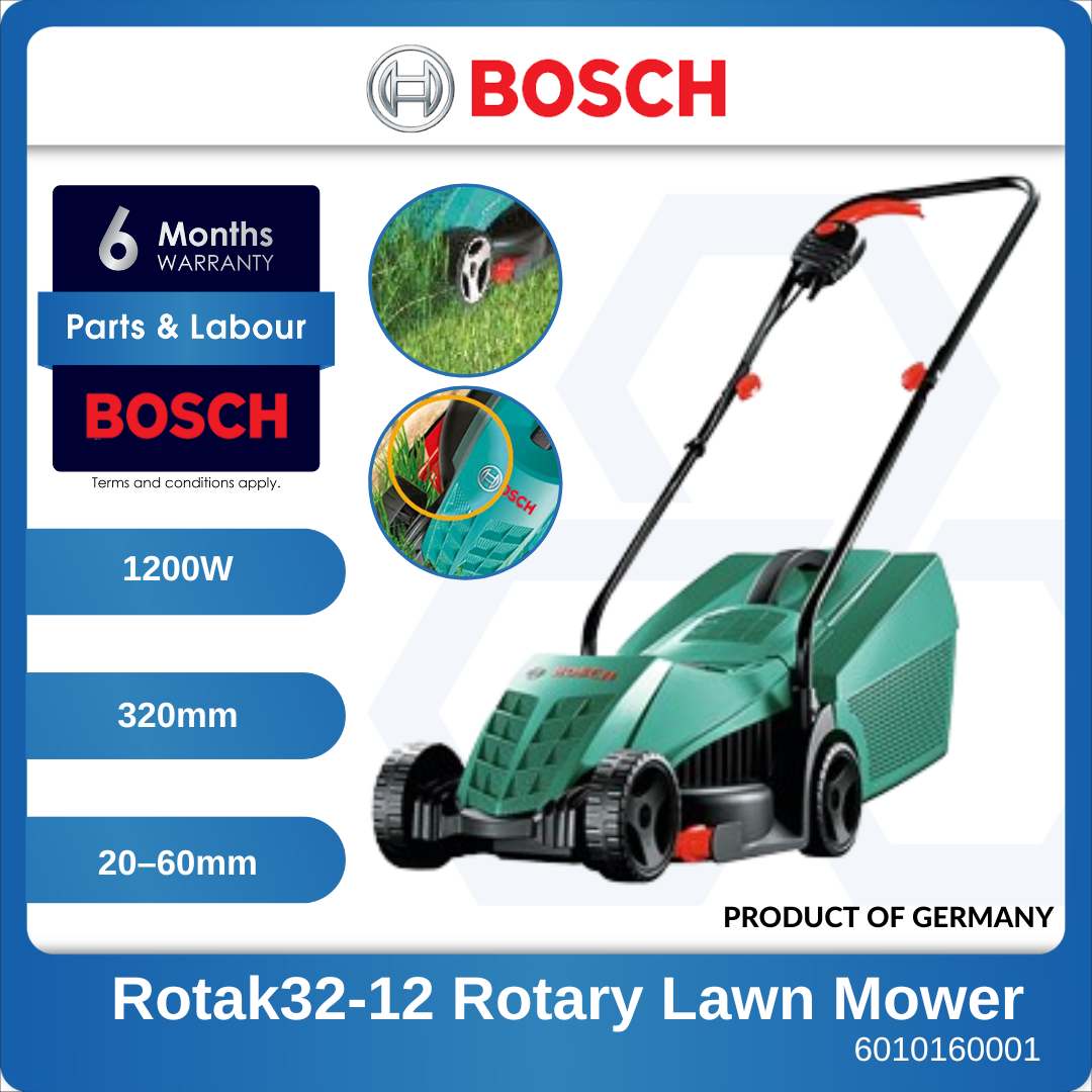 BOSCH ROTAK 32-12 Lawn Mower Electric Grass Cutter Gardening Tools