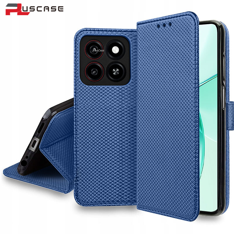 For ZTE Blade A75 4G Embossed Rose RFID Anti-theft Leather Phone Case(Light Blue