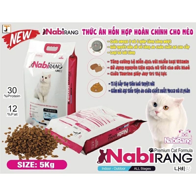 Hạt Thức Ăn Nabirang 5Kg Cho Mèo Mọi Lứa Tuổi