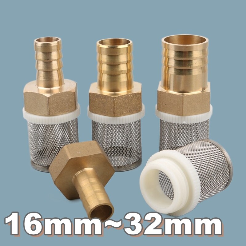 Gambar 1pc 16 19 25 32mm Hose Water Filter Strainer Sprayer Car Wash Pump Filtering Net Stainless Steel Mesh Filter