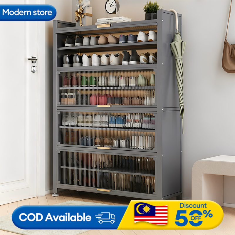 MOD Dust-Proof Shoe Cabinet | Multi-Layer Floor-Standing carbon steel Shoe Rack | Entryway Storage Cabinet | Shoe Rack/Large-Capacity Storage Cabinet