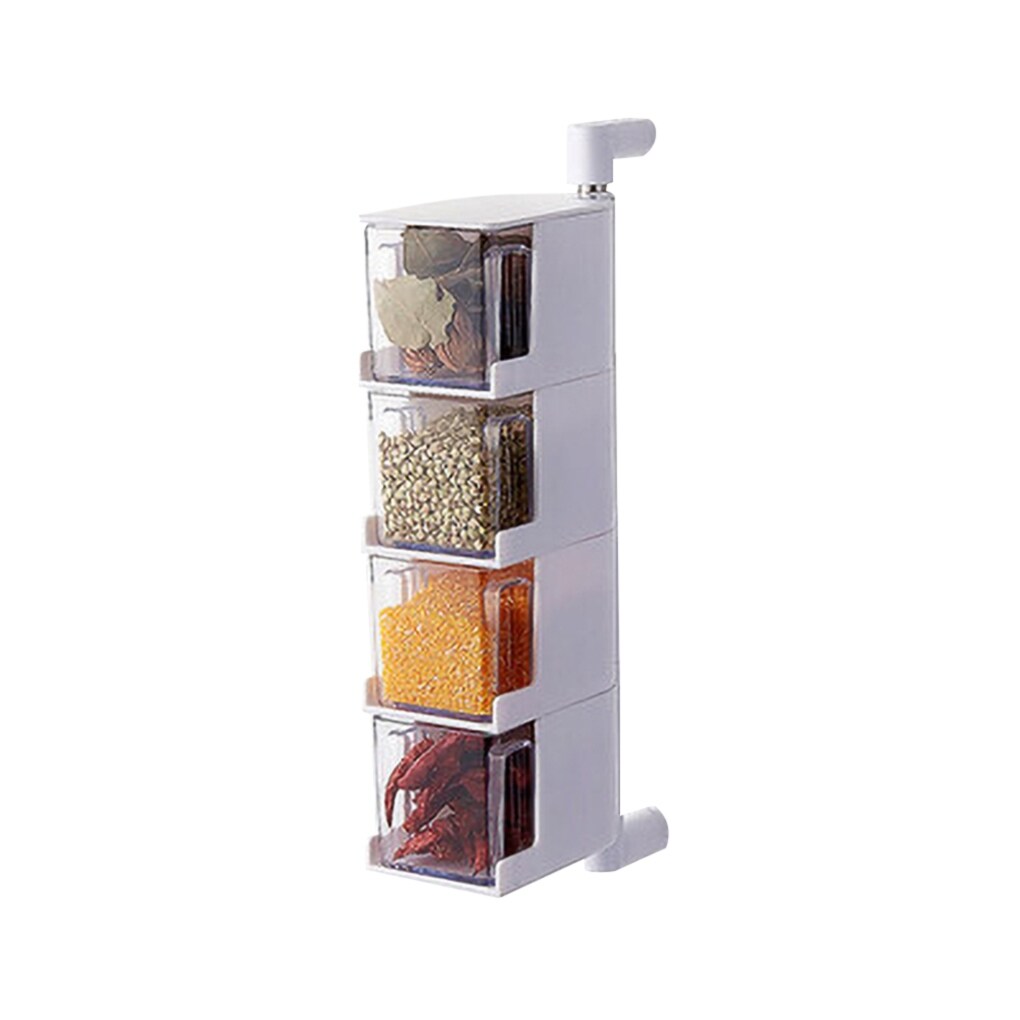 Gambar Wall Mount Spice Rack Organizer Sugar Bowl Salt Jars With Spoons Seasoning Container Spice Boxes Kitchen Supplies