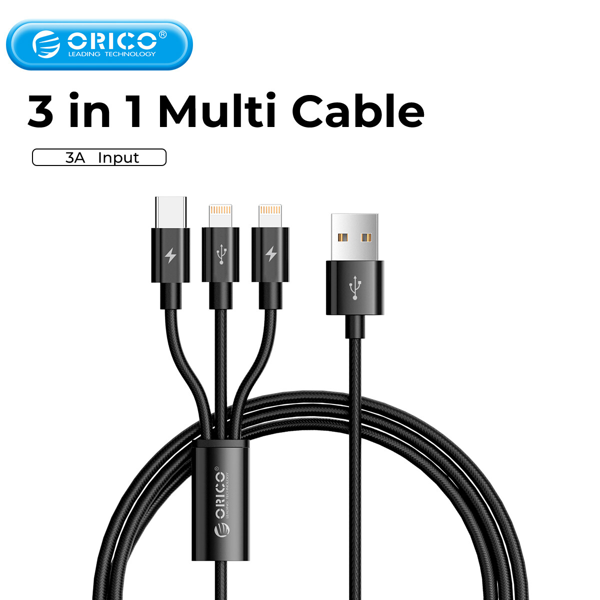 Orico usb 3 trong 1 cáp cho iphone micro usb type-c smart sạc điện thoại cáp sạc cho điện thoại iphone samsung xiaomi huawei