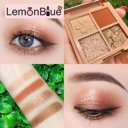 Gambar LemonBlue LANLOVE Empat Pembayang Mata Warna Dulang Glitter Palet Mekap Pembayang Mata Bersinar Polarize Berkilauan Duochrome Pigmen Kosmetik