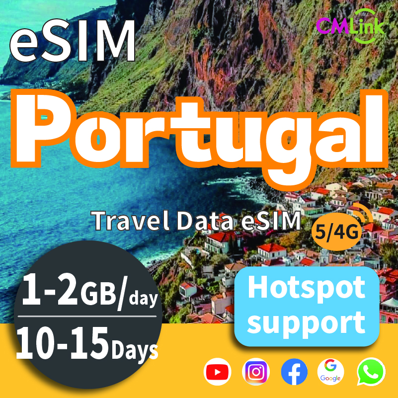 Portugal eSIM: Unlimited Data for 10 or 15 Days 2GB per Day. Countries Covered:Netherlands, France, Spain, Italy, United Kingdom, Germany, Portugal .High-Speed Data for Travel Prepaid 4G/5G LTE (QR Code Sent to Your Email) ราคา 648 บาท*ส่งฟรี