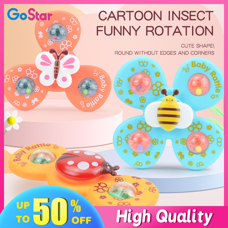 GoStar 3PCS Baby Suction Cup Spinner Toys