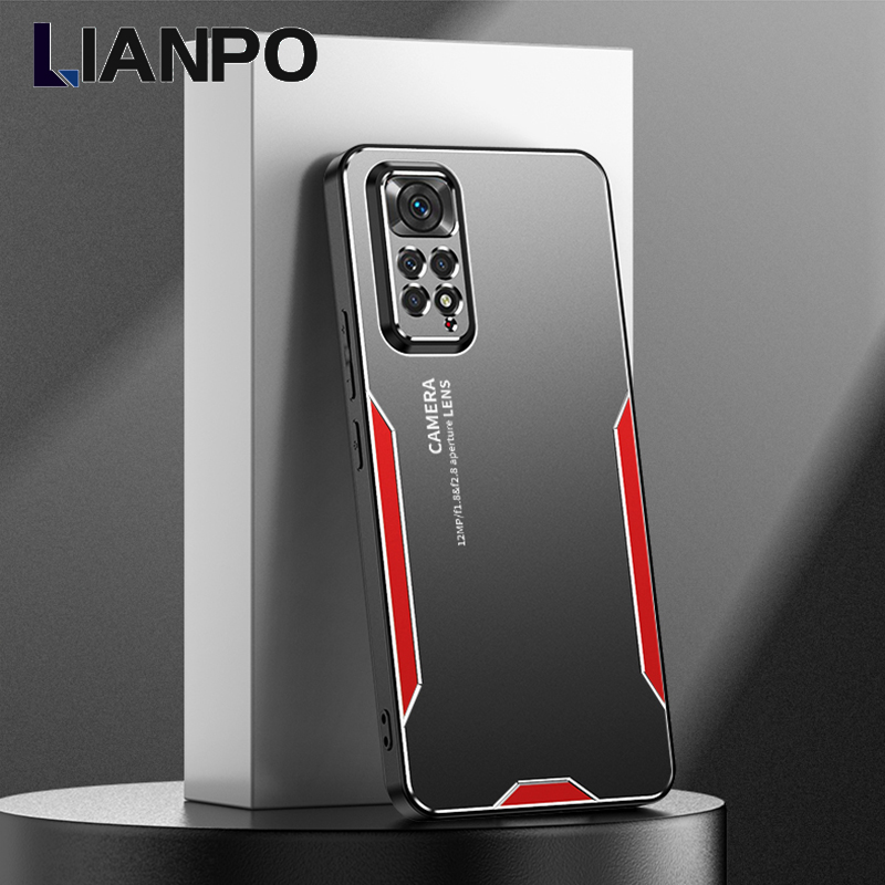 LIANPO For Redmi Note 11 Pro Phone Case Metal Back Heavy Duty Military Grade Full Body Protective Cases Durable Drop Tested Shockproof Anti Fall For Redmi Note 11 Pro Case
