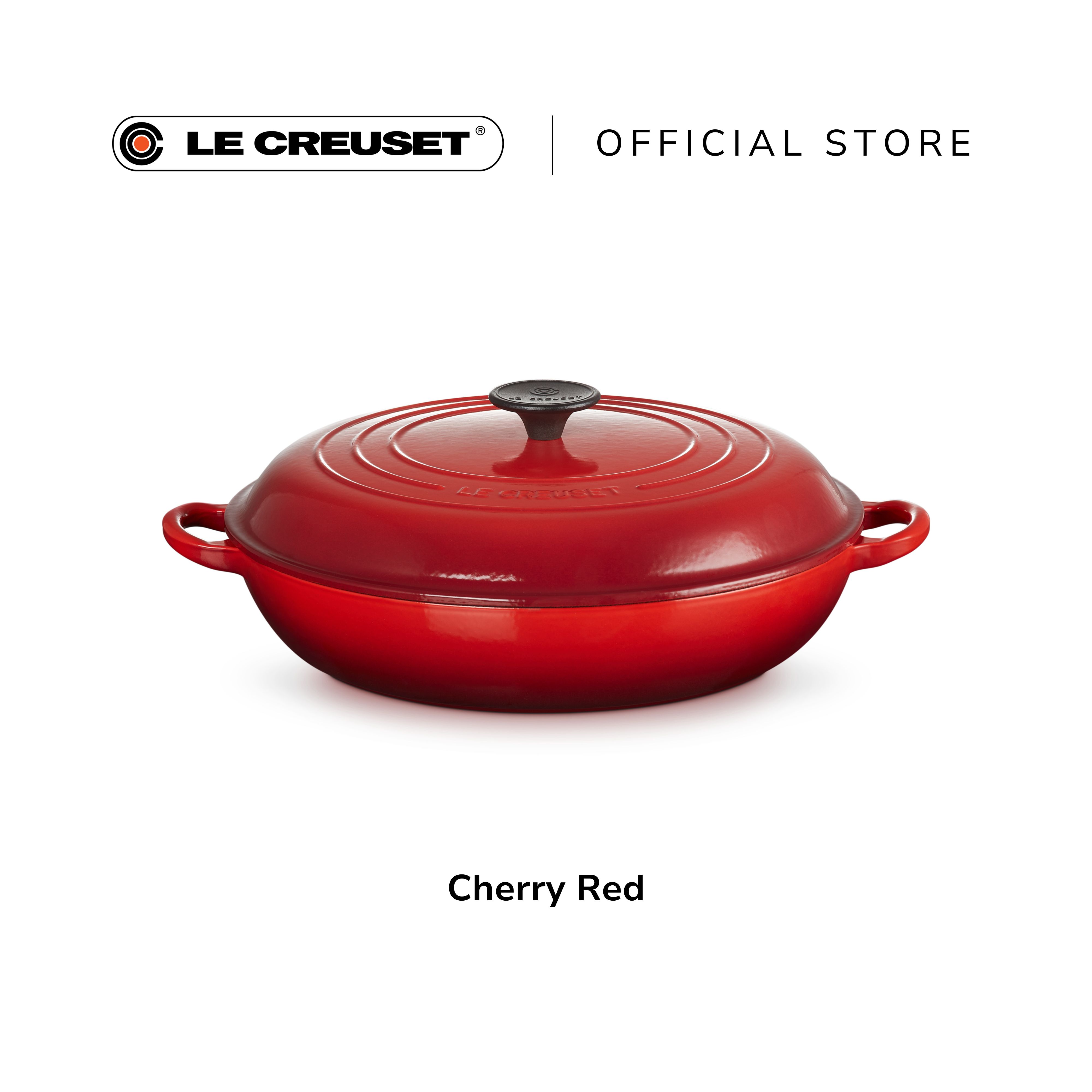 Le Creuset Cast Iron Buffet Casserole 30cm Classic Black Knob Sand Interior