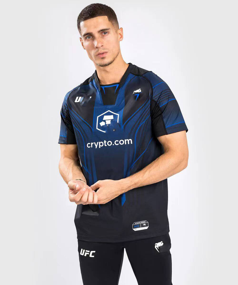 2023 new boxing outfit UFC Venom training suit men's competition quick-drying T-shirt short-sleeved combat boxing training suit top sports training short-sleeved top sports clothing.