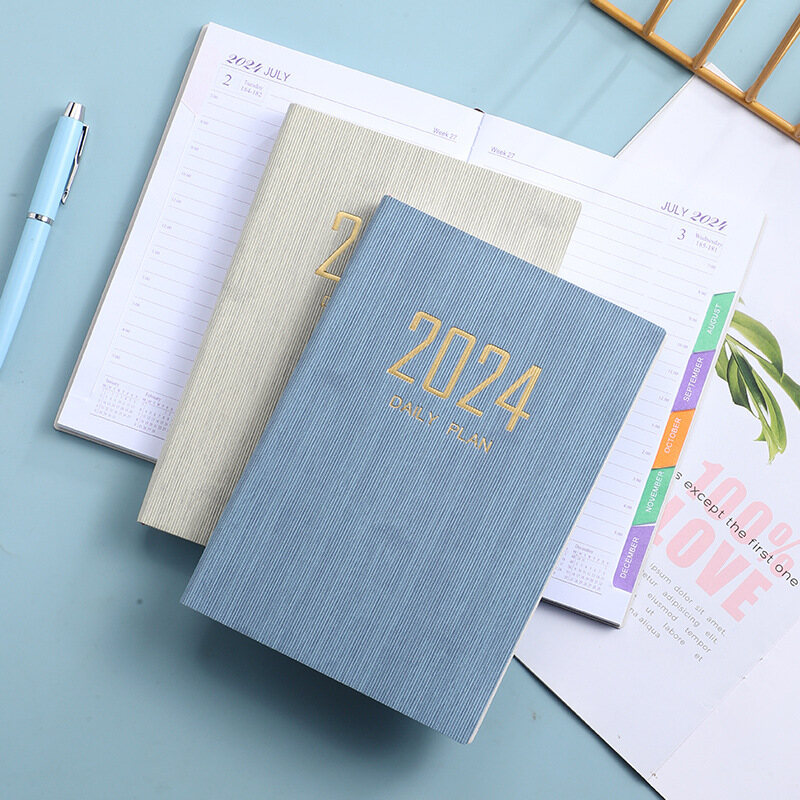 2024 chương trình tổ chức kế hoạch hàng ngày a5 máy tính xách tay 365 ngày notepad nhật ký kế hoạch hàng tháng văn phòng trường tạp chí
