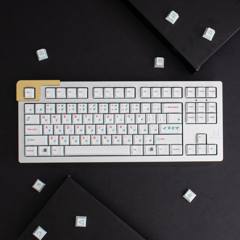 Gmk white inukuma keycap tối giản gấu trắng 139 phím cherry profile pbt dye-sub tùy chỉnh cá tính keycaps cho bàn phím cơ 61/64/68/75