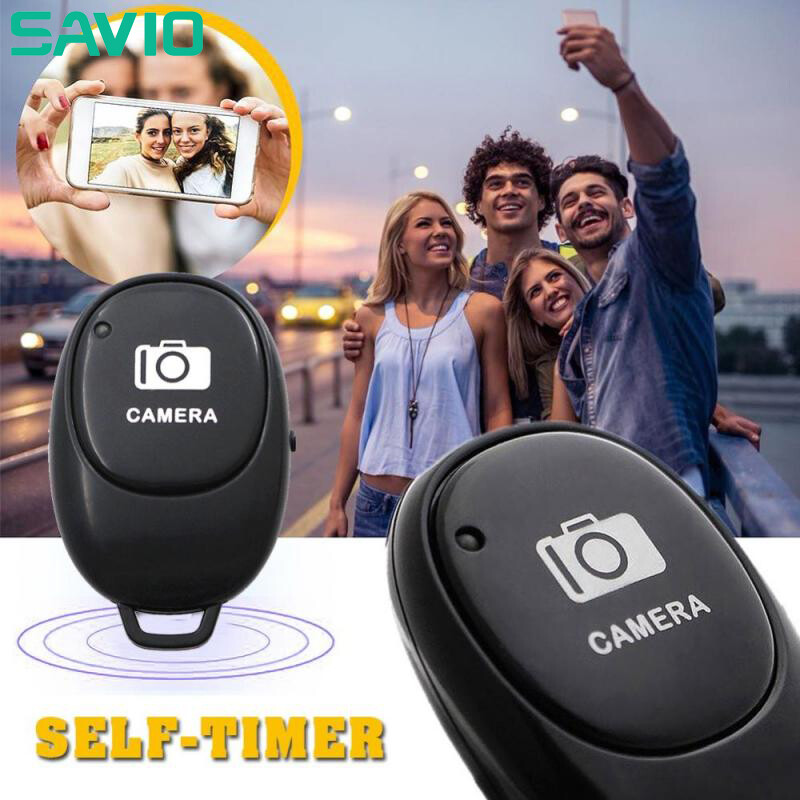 Savio bộ điều khiển không dây điều khiển từ xa mini tương thích bluetooth có thể sạc lại gậy chụp ảnh hẹn giờ nút chụp ảnh tự sướng nhả cửa trập