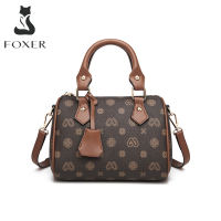 FOXER Ladies Messenger Pillow Bag Women Fashion Shoulder Crossbody Bag Fabric Signature Printing Logo Brand Tote Versatile Purse