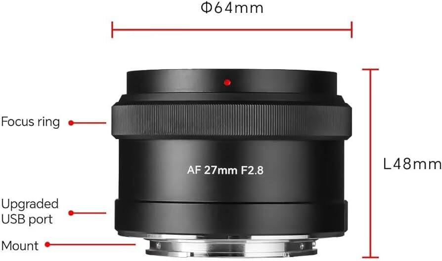 7artisans 27mm F2.8 Auto Focus Camera Lens for Sony E Mount, APS-C, Large Aperture, Prime, STM Auto Manual Focus Camera Lens ราคา 5,485 บาท*ส่งฟรี