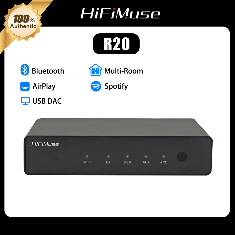 HiFiMuse R20 Streamer audio senza fili | Alternativa Arylic S10+ con HDMI, WiFi, Bluetooth, AirPlay, supporto DLNA
