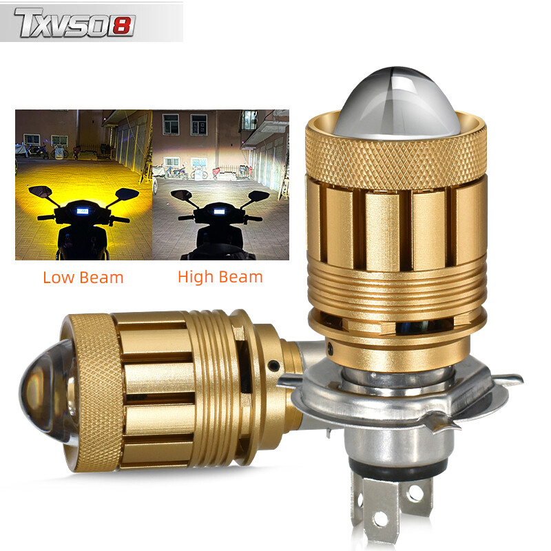 Txvso8 1 chiếc bóng đèn xe máy bi-led h4 9003 ba20d h6 35w 16000lm ống kính máy chiếu hai màu đèn hi/lo đèn pha xe máy led h4 bóng đèn pha led xe hơi 12v