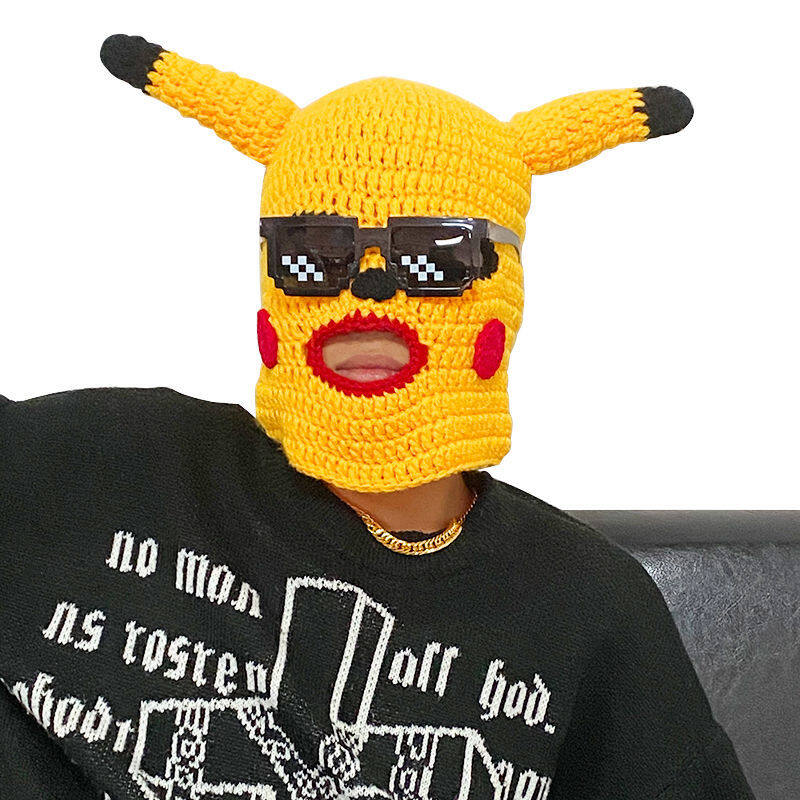 Tiktok Toys Pikachu Wool Hat Pokemon Pikachu Yellow Headgear Funny Head