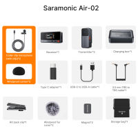 Saramonic Air ไมค์ลอยไร้สาย ไมค์ไลฟ์สด ไมโครโฟนไร้สาย ไมค์อัดเสียง ไมค์ตัดเสียงรบกวน สำหรับ Vlogging Android DSLR Camera iPhone 17