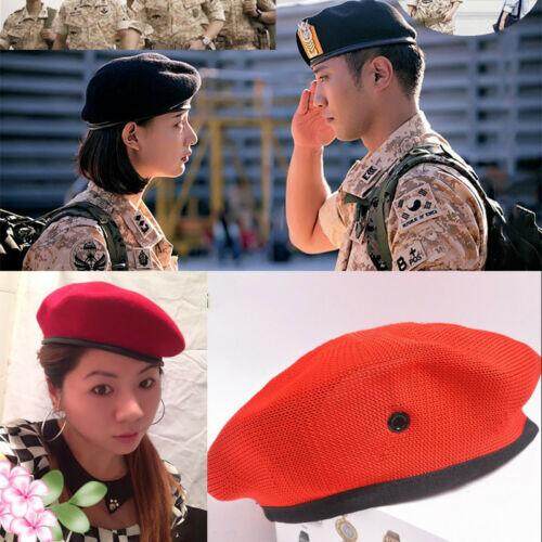 Nam Trung Tính Phụ Nữ Quân Đội Quân Ngũ Lính Mũ Beret Len Điều Chỉnh Mũ Đồng Phục 6