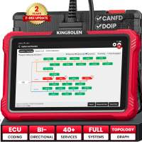 KINGBOLEN K10 Elite Bidirectional Scan Tool with Topology Graph Full Systems OBD2 Diagnostic Scanner with 40+ Resets ECU CodingFCA AutoAuthSGWADASCAN-FD & DoIP 2-Yr F-ree UpdateUpgraded of K10