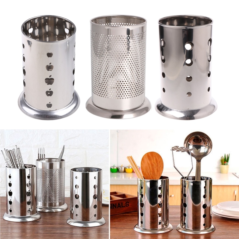 Gambar Stainless Steel Hanging Cutlery Holder Drainer Spoon Fork Chopsticks Storage Basket Rack Kitchen Tools Organizer Jy25 20