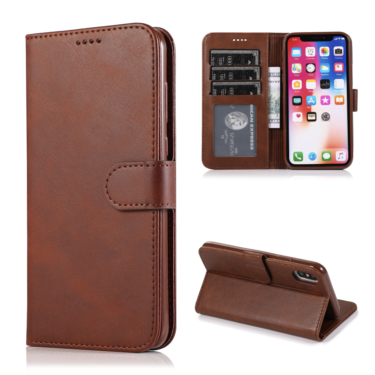 Vintage Magnetic Phone Wallet Case With Stand For Apple Iphone_voghion.com