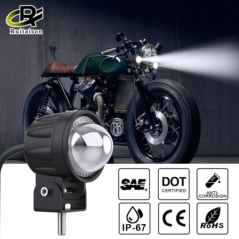 Đèn pha led xe máy thông dụng ống kính máy chiếu ba mô hình atv xe tay ga lái xe cho cafe racer đèn chiếu sáng phụ trợ