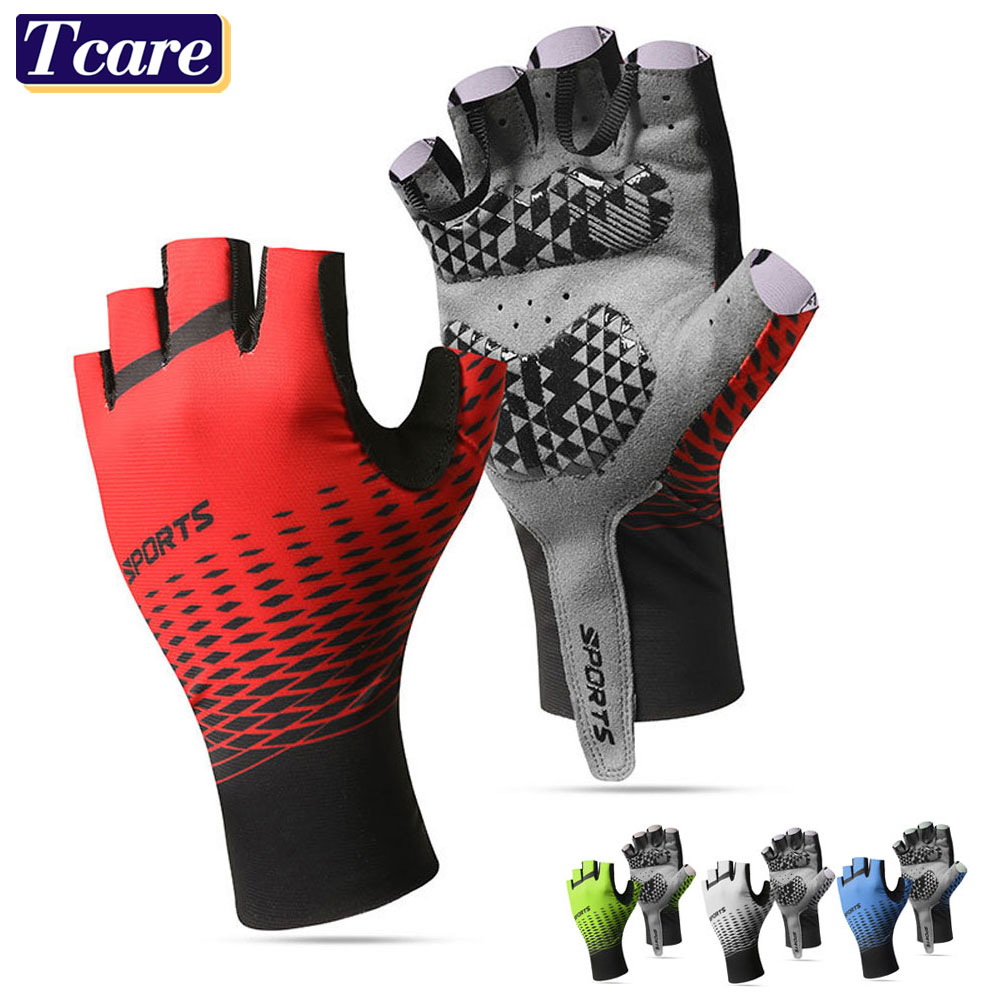 1 đôi găng tay đi xe đạp thể thao cho nam, găng tay đi xe đạp, găng tay đi xe đạp độn 5mm, Găng tay nửa Xe Đạp Điều khiển bằng ngón tay cho nữ, găng tay đi xe đạp xe đạp đường trường mùa hè thoáng khí & chống sốc để đạp xe, chạy, tập thể dục