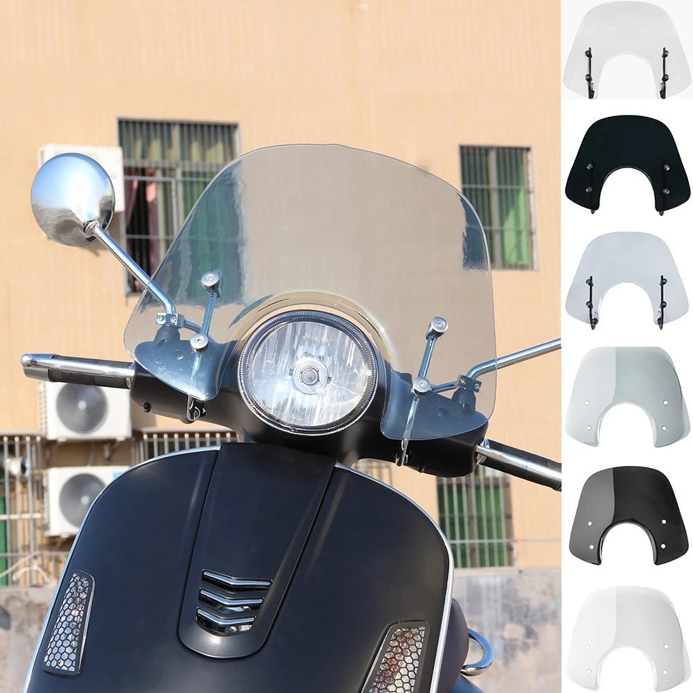 Allotmark xe máy tăng lên có thể điều chỉnh ngắn kính chắn gió kính chắn gió đối với vespa gts 125 250 300 2013 2014 2015 2016 2017 2018 2019 2020 2021 gió làm lệch hướng bảo vệ phụ kiện