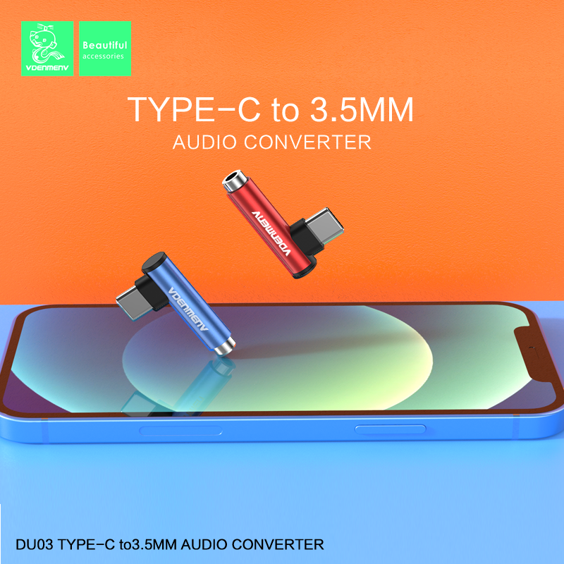 Vdenmenv du03 TYPE-C to3.5mm Bộ chuyển đổi tín hiệu âm thanh