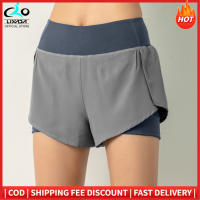 LIXADA Women Running Shorts 2-in-1 with Pocket Wide Waistband Coverage Layer Compression Liner Lounging Sport Yoga Leggings Fitness Workout Athletic Gym Home Sportswear LIXADA