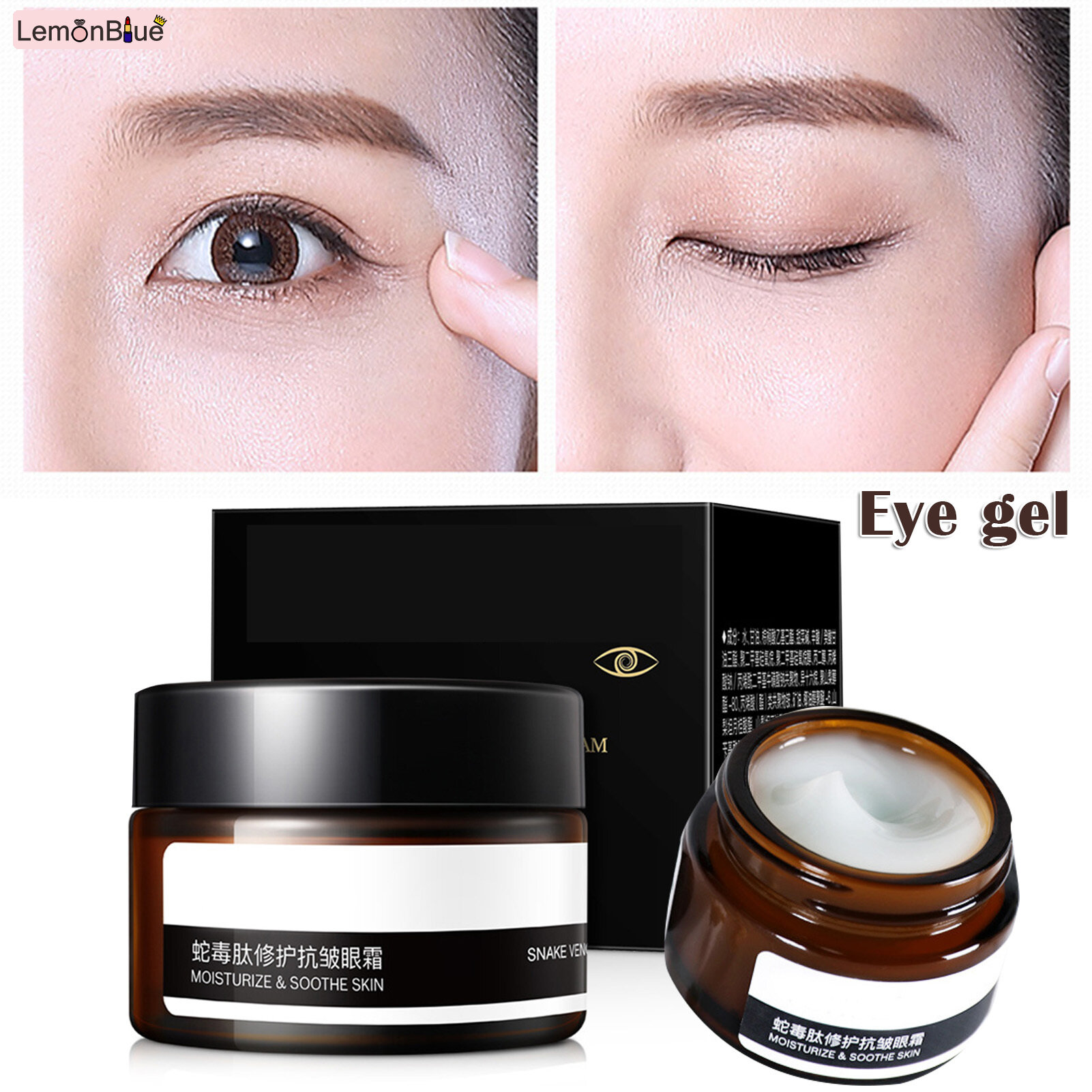 Gambar LemonBlue Eye Gel for Under and Around Eyes to Smooth Fine Lines Brighten Dark Circles Smooth Brighten for Under and Around Eyes to Smooth Fine Lines Brighten Dark Circles For Woman Man Eye Gel