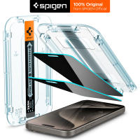 SPIGEN 2 Pack Screen Protector for iPhone Series [Glas.tR EZ Fit Pro Privacy] 9H Tempered Privacy Filter Glass with Dust-Removal Film / iPhone Series Screen Protector