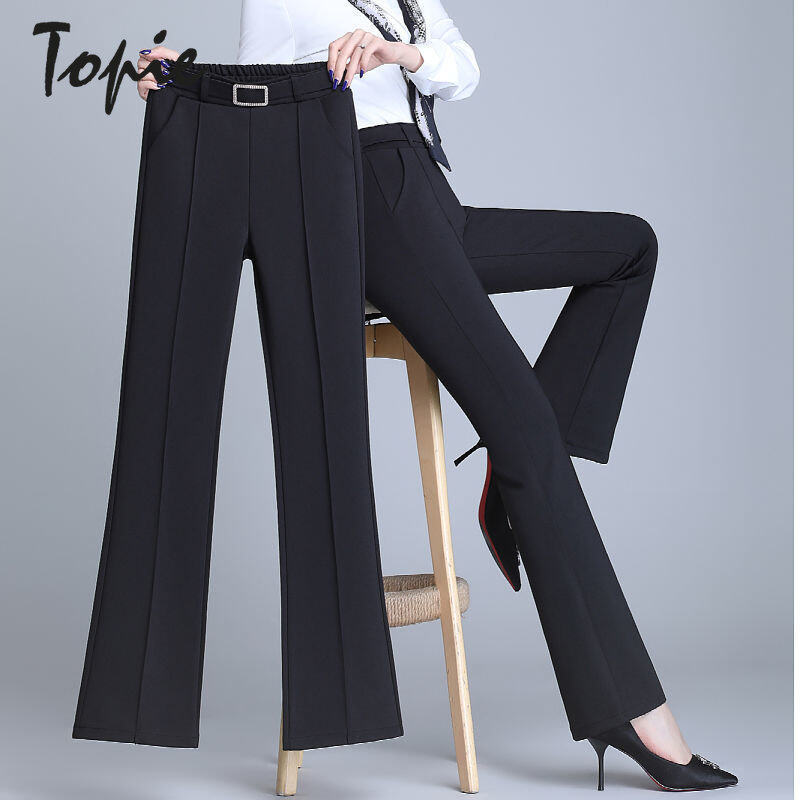 Topie slacks pants for women formal Ice Silky Pants For Woman Long Boot Cut  Pants For Women High Waist Pants Women 2022 Palazzo Plus Size AU2619