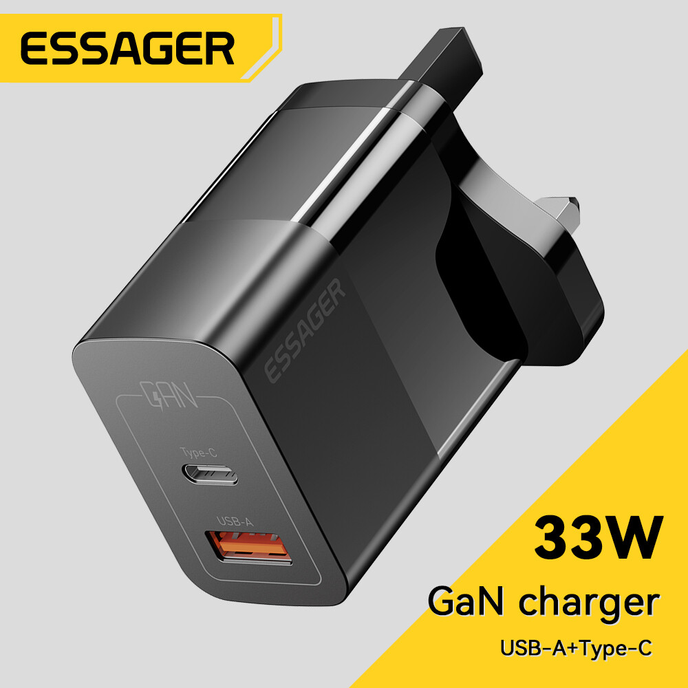 Essager Bộ Sạc Nhanh USB Type C Bộ Chuyển Đổi Tiện Dụng Mini Cổng Kép 33W QC PD 3.0 Cho IPhone 14 13