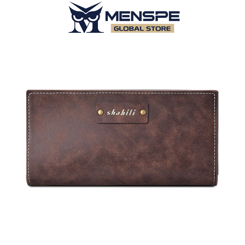 Menspe Ví nam Retro Ví Ví sức chứa lớn mềm Ví dài PU siêu mỏng đa chức năng Ví Đồ chứa thẻ tín dụng Ví đựng xu PU Túi da đựng tiền xu Ví công sở thường ngày