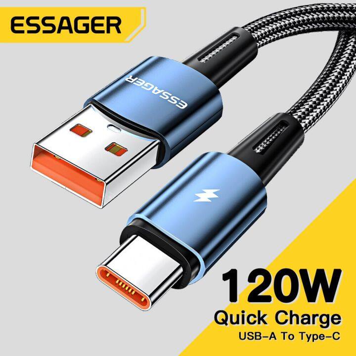 Essager 120W loại USB C Cáp siêu nhanh phí 67W Cáp sạc nhanh 6A cho Xiaomi 12pro Redmi K50 Lưu ý 11p