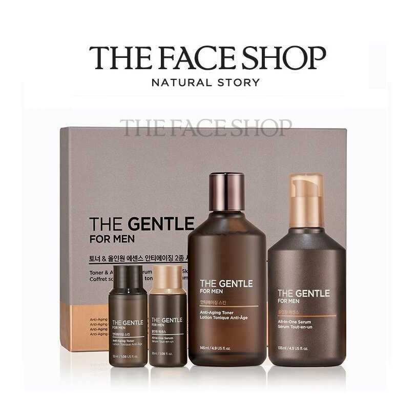 Gambar [THE FACE SHOP] The Gentle For Men All In One Anti Aging Skincare Special Set