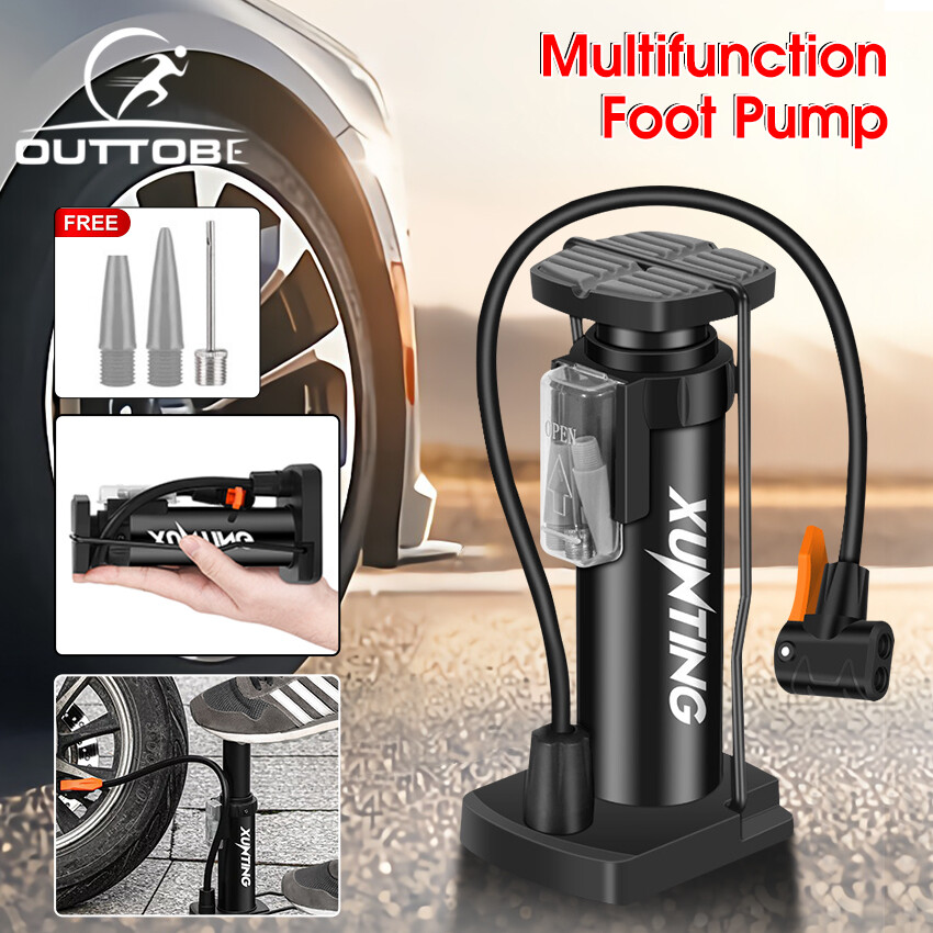 Outtobe bơm xe đạp bơm chân di động bơm sàn xe đạp bơm hơi mini bơm xe đạp áp suất cao bơm gia dụng bơm xe đạp mtb phụ kiện xe đạp
